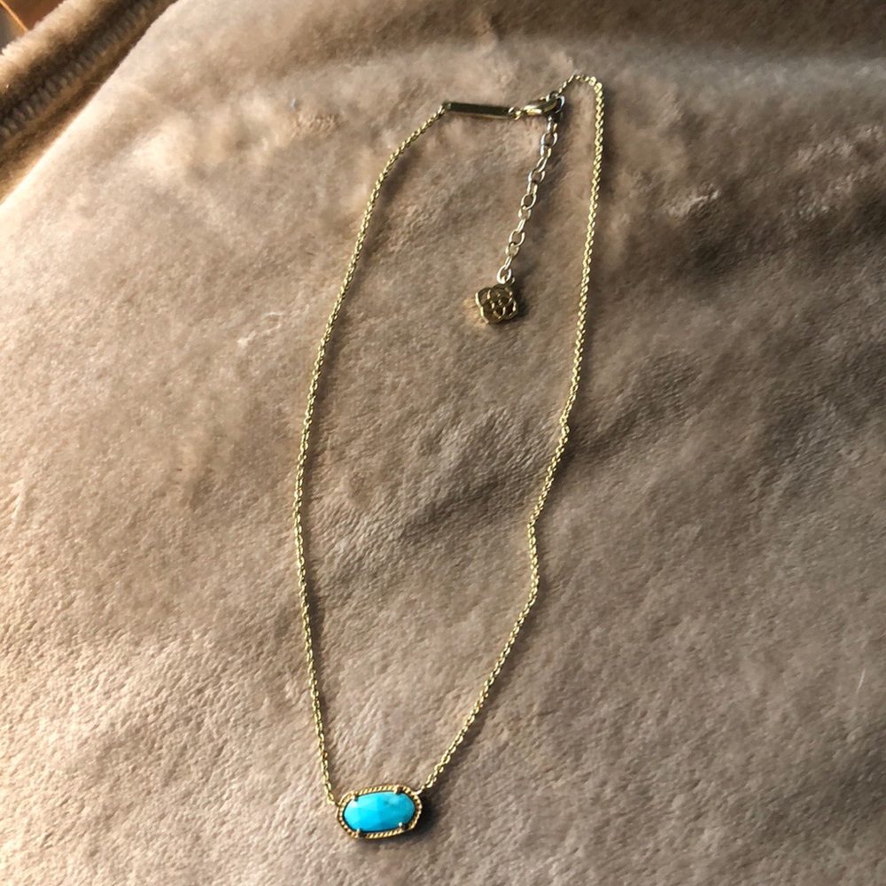 Elisa Gold Pendant Necklace In Turquoise